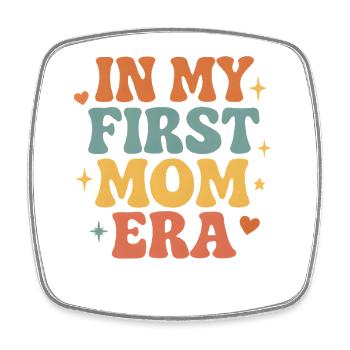 Erster Muttertag Mama Geschenkidee Familie Groovy - Viereckiger Kühlschrankmagnet - Weiß - Vorne