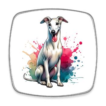 Greyhound Gift - Square fridge magnet - white - Front