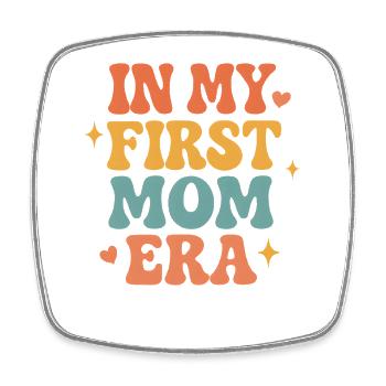 Erster Muttertag Mama Geschenkidee Familie Groovy - Viereckiger Kühlschrankmagnet - Weiß - Vorne