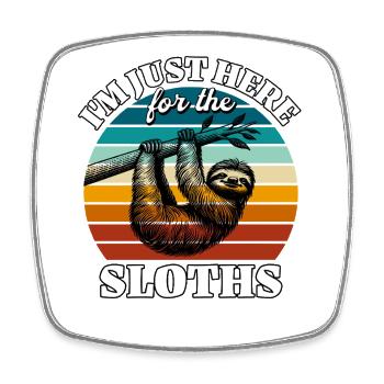 Funny Sloth Sayings - Square fridge magnet - white - Front