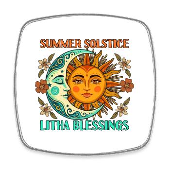 Litha Pagan Summer Solstice Midsummer Midsommar - Viereckiger Kühlschrankmagnet - Weiß - Vorne