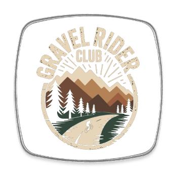 Maillot d’extérieur du Mountain Bike Gravel Club - Magnet carré - blanc - Devant