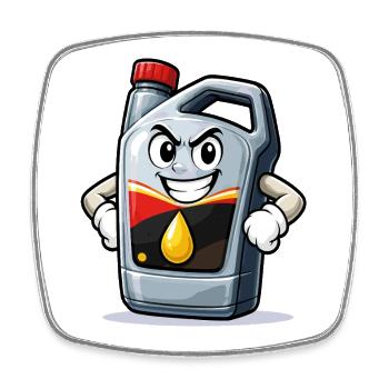 Cartoon Motoröldose - Viereckiger Kühlschrankmagnet - Weiß - Vorne