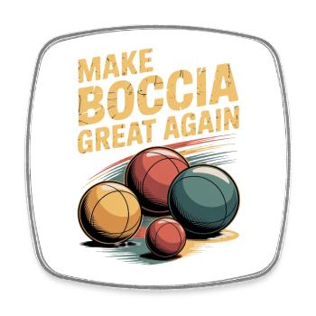 An ideal design for any bocce player who wants to play bowls. - Square fridge magnet - white - Front