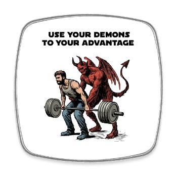 Nutze deine Dämonen Gym Motivation - Viereckiger Kühlschrankmagnet - Weiß - Vorne