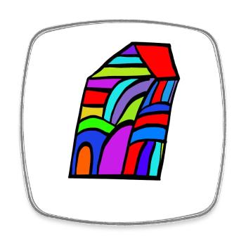 Mosaïque de maisons colorées - Magnet carré - blanc - Devant