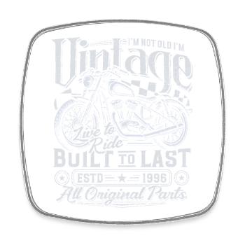 1996 Vintage Birthday Vintage Motorcycle Gift - Square fridge magnet - white - Front