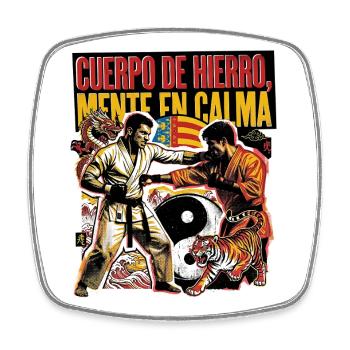 Artes Marciales Boxing Valencia - Viereckiger Kühlschrankmagnet - Weiß - Vorne