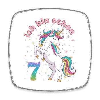 7th Birthday Unicorn Girl I'm already 7 - Square fridge magnet - white - Front