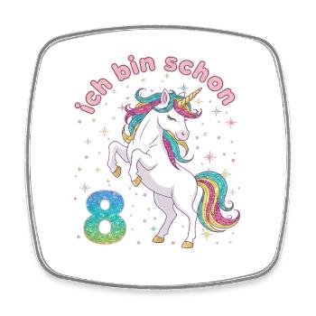 8th Birthday Unicorn Girl I'm already 8 - Square fridge magnet - white - Front