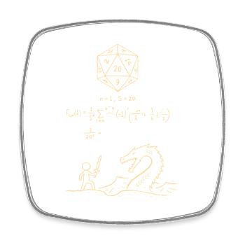 D20 Dice Probability Shirt RPG Nerd Math Fantasy - Magnet carré - blanc - Devant