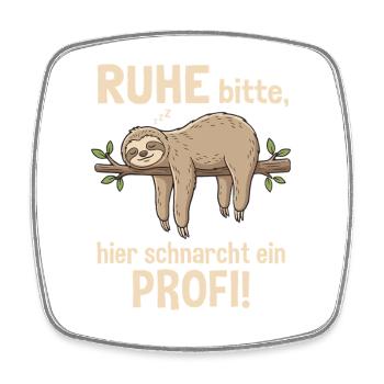 Faultier Schnarchen Shirt Lustig Schlafen Humor - Viereckiger Kühlschrankmagnet - Weiß - Vorne