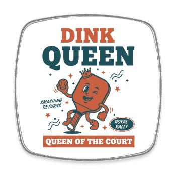 Joueuse de Pickleball Dink Queen Of The Court Queen Of The Court - Magnet carré - blanc - Devant
