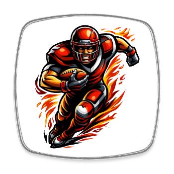 Flame Walker Football Player - Square fridge magnet - white - Front