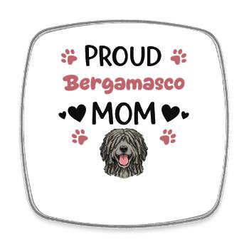 Proud Bergamasco Mother, Bergamo Shepherd Dog - Square fridge magnet - white - Front