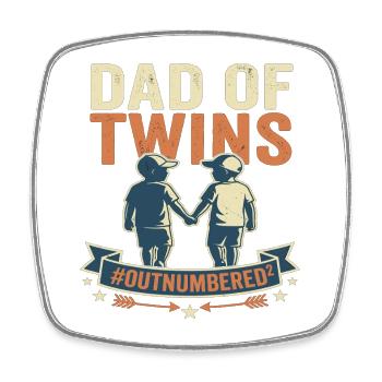 Dad Of Twins Zwillinge Vater Kinder - Viereckiger Kühlschrankmagnet - Weiß - Vorne
