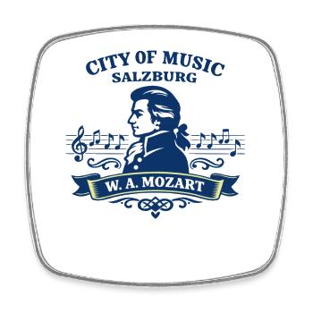 Salzburg Mozart City of Music Austria - Viereckiger Kühlschrankmagnet - Weiß - Vorne