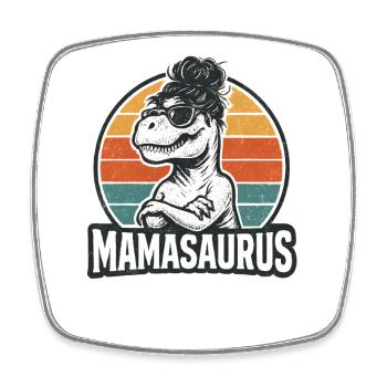 Mamasaurus Mama Mutter Geschenkidee Humor Lustig - Viereckiger Kühlschrankmagnet - Weiß - Vorne