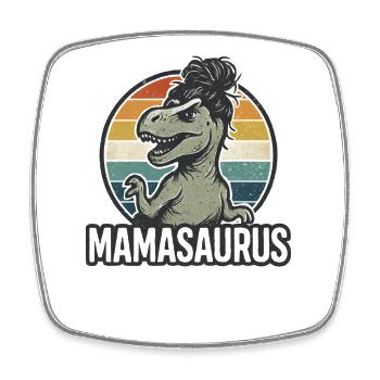 Mamasaurus Mama Mutter Geschenkidee Humor Lustig - Viereckiger Kühlschrankmagnet - Weiß - Vorne