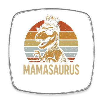 Mamasaurus Mama Mutter Geschenkidee Humor Lustig - Viereckiger Kühlschrankmagnet - Weiß - Vorne