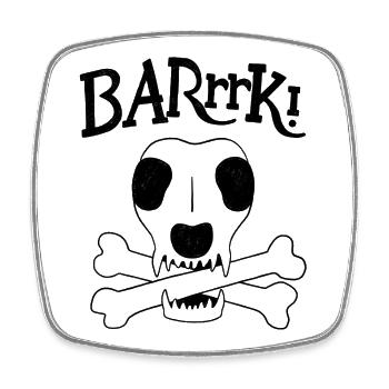 chien pirate - Magnet carré - blanc - Devant