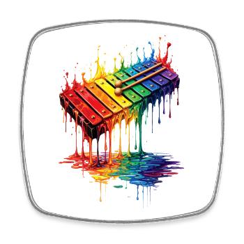 Xylophones with dripping paint - Square fridge magnet - white - Front