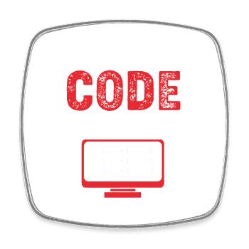 Codeur médical - Magnet carré - blanc - Devant