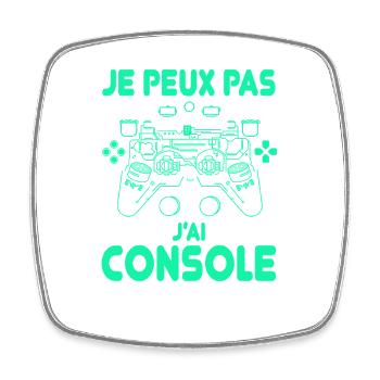 Je peux pas j’ai console humour gamer futuriste - Magnet carré - blanc - Devant