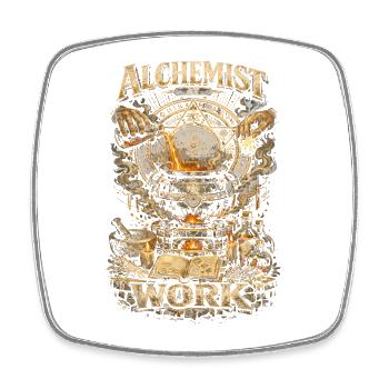Herbalist Apothecary Alchemist At Work - Square fridge magnet - white - Front
