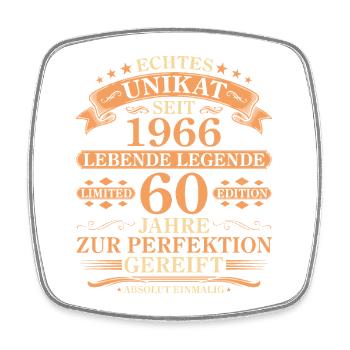 Unikat seit 1966 Jahrgang – 60. Geburtstag - Viereckiger Kühlschrankmagnet - Weiß - Vorne