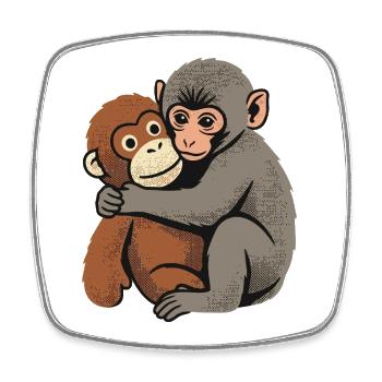 Baby Monkey Punch - Square fridge magnet - white - Front