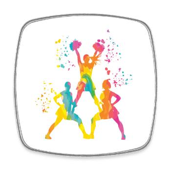 Cheerleader Cheer Mom Cheerleading - Viereckiger Kühlschrankmagnet - Weiß - Vorne