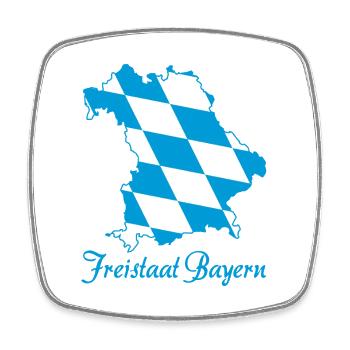 Freistaat Bayern Landkarte blau weiß Rautenmuster - Viereckiger Kühlschrankmagnet - Weiß - Vorne
