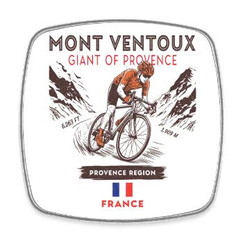 Mont Ventoux Cycling – Rennraddesign - Viereckiger Kühlschrankmagnet - Weiß - Vorne