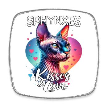 Sphynxkatze Liebe - Viereckiger Kühlschrankmagnet - Weiß - Vorne