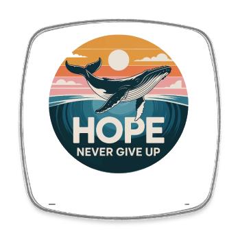 Hope/ Timmy the Whale in the Baltic Sea - Square fridge magnet - white - Front