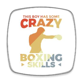 Ce garçon a des talents de boxe incroyables - Magnet carré - blanc - Devant