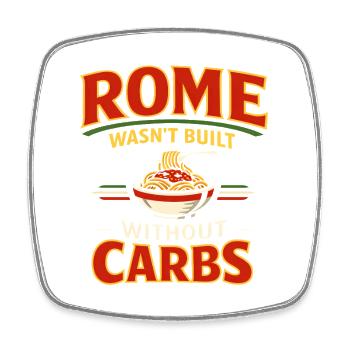 No Rome without carbs | Pasta Humor - Square fridge magnet - white - Front