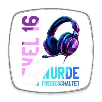 16. Geburtstag Junge Mädchen Teenager Level 16 - Viereckiger Kühlschrankmagnet - Weiß - Vorne