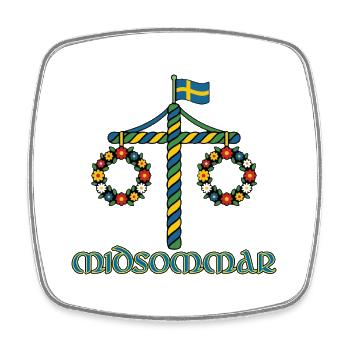 Litha Pagan Summer Solstice Midsummer Midsommar - Square fridge magnet - white - Front