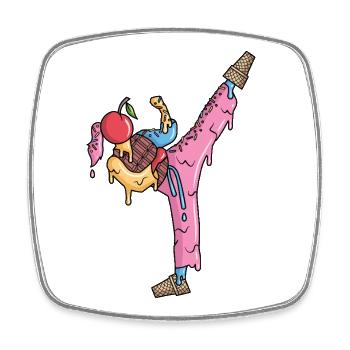 Karate Girl Eiscreme Kampfsportler Damen Taekwondo - Viereckiger Kühlschrankmagnet - Weiß - Vorne