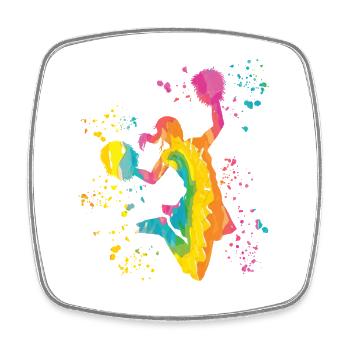 Cheerleader Cheer Mom Cheerleading - Viereckiger Kühlschrankmagnet - Weiß - Vorne