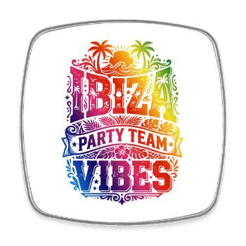 Ibiza Party Vibes Bunt - Viereckiger Kühlschrankmagnet - Weiß - Vorne