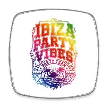 Ibiza Party Vibes Bunt - Viereckiger Kühlschrankmagnet - Weiß - Vorne