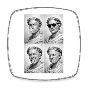 Caesar Collage - Viereckiger Kühlschrankmagnet - Weiß - Vorne