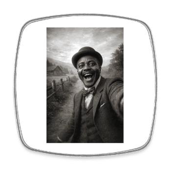 Scott Joplin Selfie - Viereckiger Kühlschrankmagnet - Weiß - Vorne