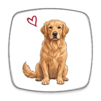Golden Retriever - Viereckiger Kühlschrankmagnet - Weiß - Vorne