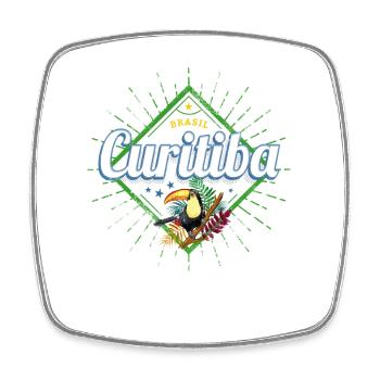 Curitiba Parana Brasilien Tukan Vintage Souvenir - Viereckiger Kühlschrankmagnet - Weiß - Vorne
