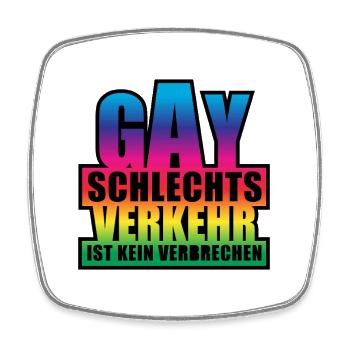 Gay Schlechtsverkehr / Lustiges Wortspiel - Viereckiger Kühlschrankmagnet - Weiß - Vorne