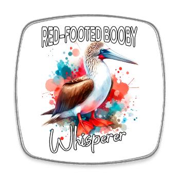 Red-footed Booby Whisperer - Square fridge magnet - white - Front